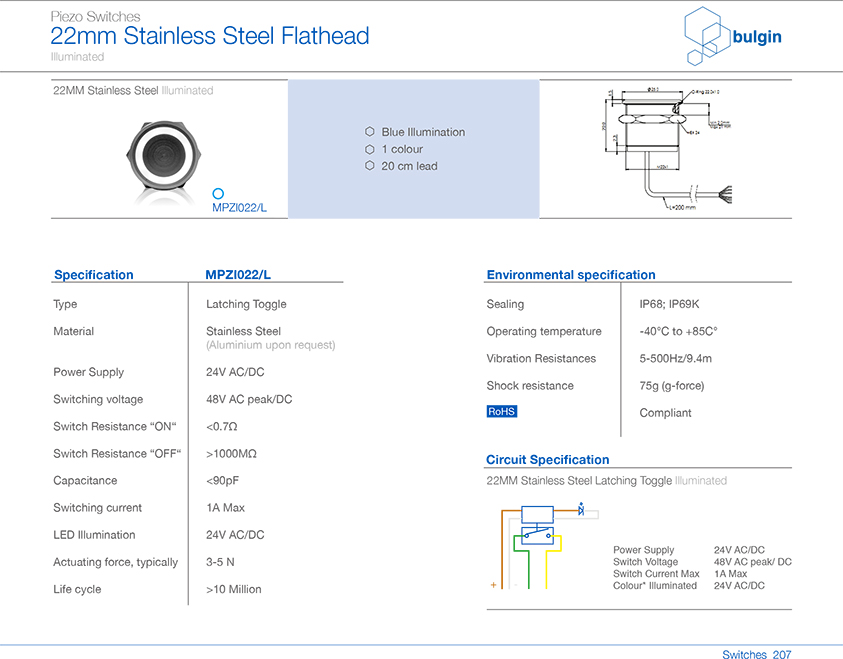 MPZI022-L不銹鋼P(yáng)iezo開關(guān)選型 MPZI022-L不銹鋼P(yáng)iezo開關(guān)選型