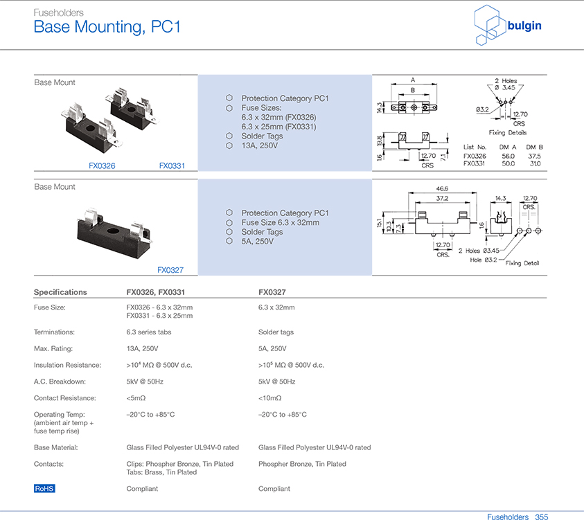 FX0327底座安裝保險(xiǎn)絲座型號(hào)